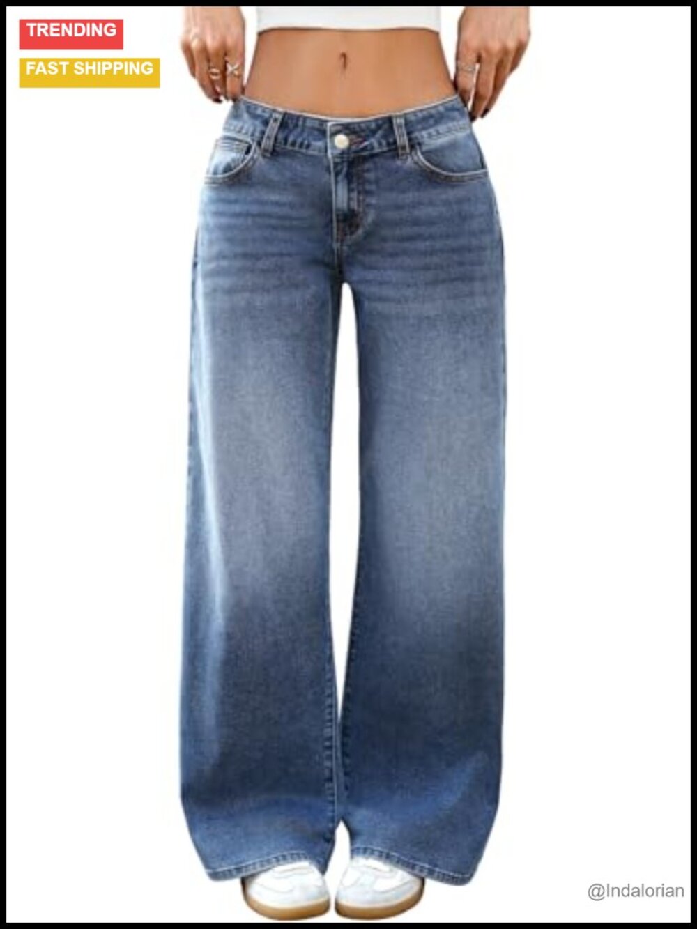 Low-Rise Baggy Jeans Wide Leg Y2K Denim Pants Cotton Stretch